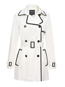 Ivory Mac with black pipin - Jaeger - Women's Wear