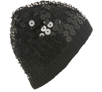 Black Sequin Skull Cap - Cap - Accessory - Miss Selfridge