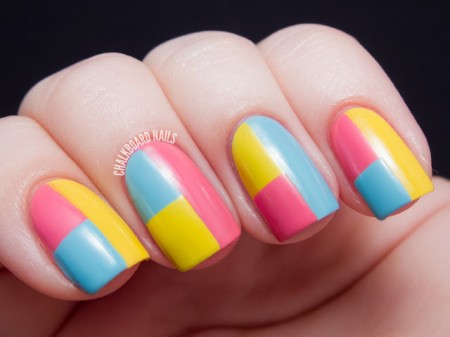โดนใจสุดๆ เพ้นท์เล็บ สไตล์ Color Blocking สีเจ็บจี๊ด… - เพ้นท์เล็บ - สไตล์ Color Blocking - การเพ้นท์เล็บ - วิธีเพ้นท์เล็บ - เพ้นท์เล็บสีพาสเทล