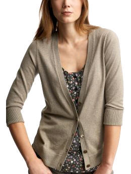 Cropped-sleeve cardigan - Gap - Cardigan - Women's Wear