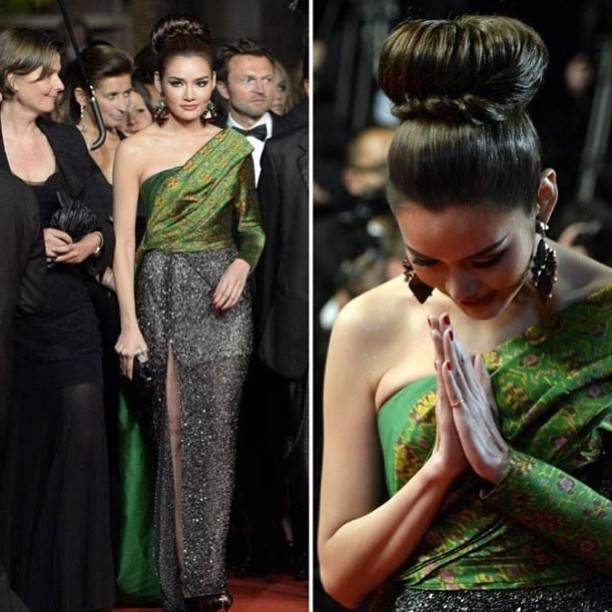 สวยสง่า! "ญาญ่าหญิง" แต่งชุดไทยประยุกต์ งานเทศกาลหนังเมืองคานส์ - ญาญ่าหญิง - ชุดไทยประยุกต์ - งานพรมแดงเมืองคานส์ - Celeb Style - ชุดเกาะอกสุดเก๋ - แบรนด์ VATANIKA