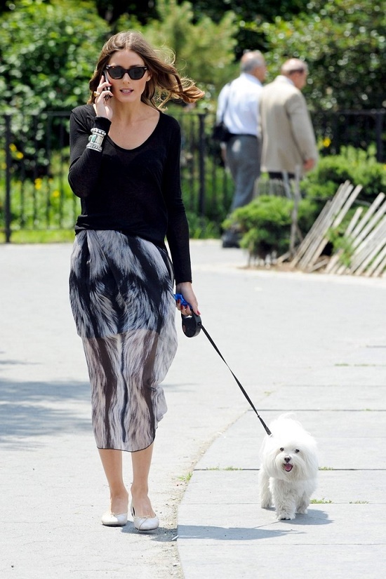 OLIVIA PALERMO Walks Her Dog Out - Celeb Style - ไอเดีย - สัตว์เลี้ยง