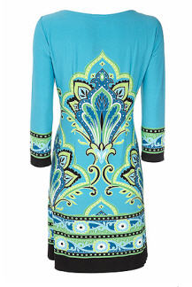 Turquoise Print Tunic Dress - Wallis - Dress - Women's Wear