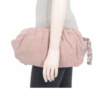 Pink suede stud puff clutch bag - Dorothy Perkins - Bag