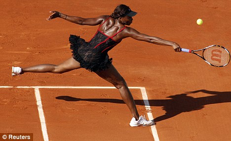 Ooh la la! Venus Williams reveals a little too much in lacy burlesque dress at French Open - Venus Williams - French Open