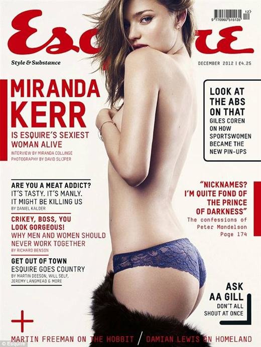 Miranda Kerr Goes Topless For Esquire UK December 2012