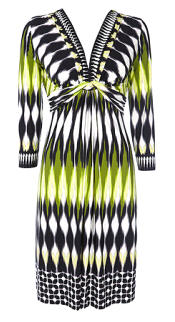 Lime Inca Print Jersey Dress - Dress - Wallis - Women's Wear