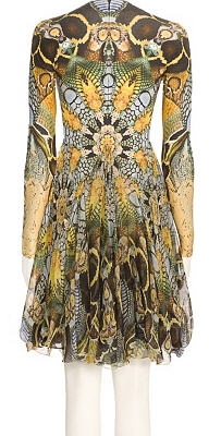 DRAPE SNAKE CHIFFON DRESS - Alexander McQueen - Dress - Women's Wear