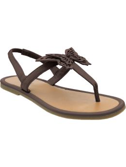 Girls Faux-Leather Butterfly Thong Sandals - Old Navy - Kids Shoes - Shoes