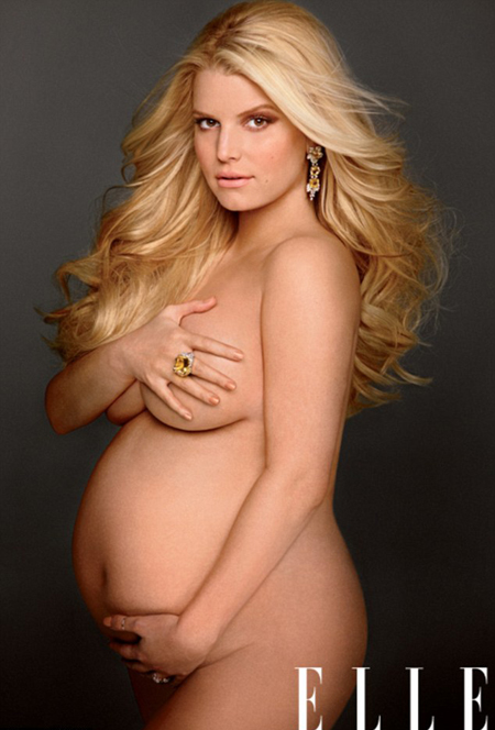 Bà bầu Jessica Simpson thoát y trên Tạp chí ELLE tháng 4/2012 - Sao - ELLE - Tạp chí thời trang