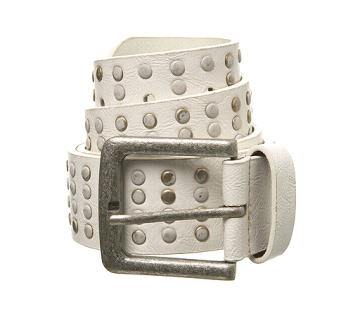 White Studded Belt - Burton - Belt - Accessory