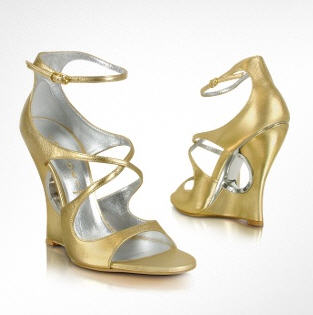 Casadei Gold Strappy Cutout Sandal Shoes - Forzieri - Shoes