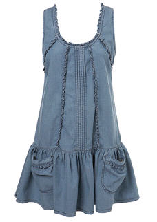 Denim Pintuck Dress - Miss Selfridge - Dress - Women's Wear