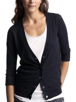 Cropped-sleeve cardigan - Gap - Cardigan - Women's Wear