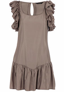 Khaki ruffle frill hem tunic - Dorothy Perkins - Women's Wear - Dress