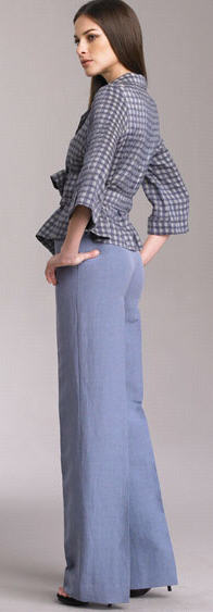 Summer Check Jacket & Lino Seta Straight-Leg Pants - Giorgio Armani - Women's Wear