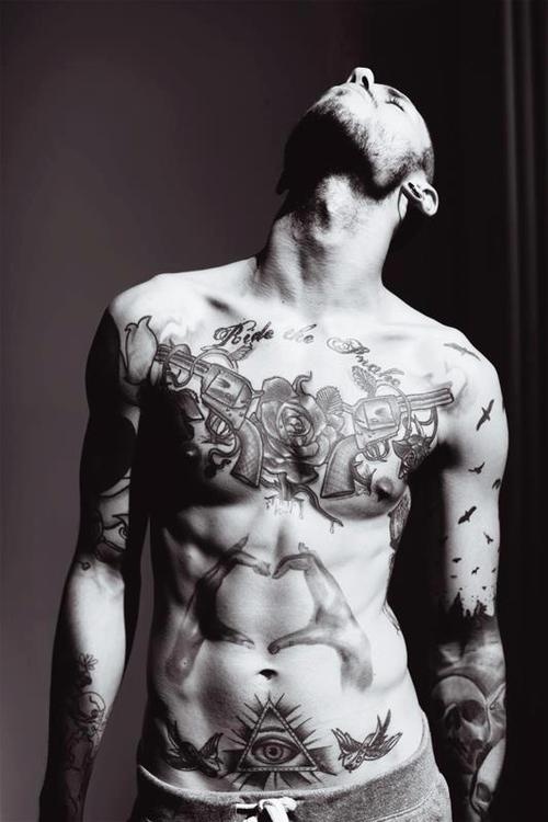 David Auguscik & Gorgeous Body Tattos - Fashion - Men's Wear - Model - David Auguscik - Tattoos