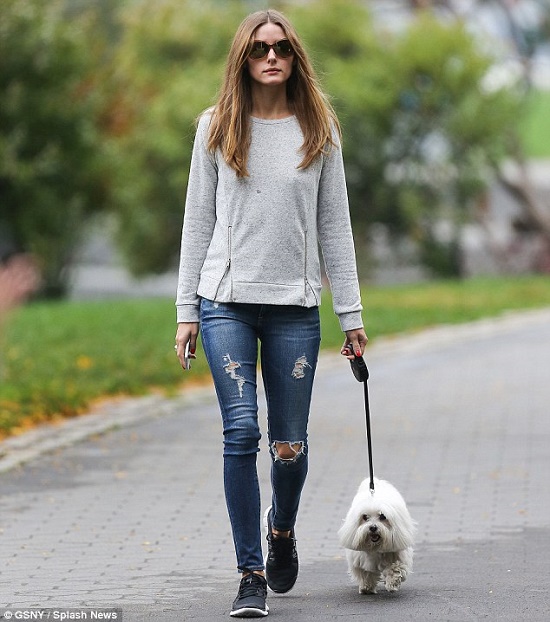 OLIVIA PALERMO Walks Her Dog Out - Celeb Style - ไอเดีย - สัตว์เลี้ยง