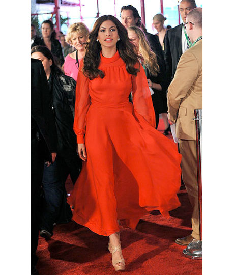 Eva Mendes's Red Gucci Dress - Gucci - Eva Mendes - Fashion - Dress - Women's Wear