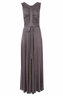 Grey Jersey Pleated Maxi Dress - Wallis - Women's Wear - Dress