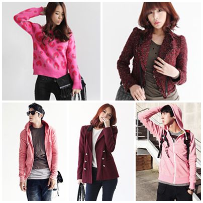 เสื้อหนาวสีชมพู