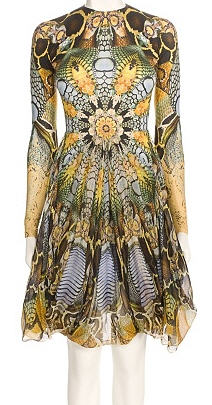 DRAPE SNAKE CHIFFON DRESS - Alexander McQueen - Dress - Women's Wear