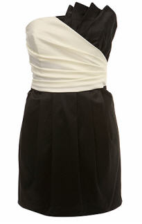 Black and Cream Satin Dress - Miss Selfridge - Dress - Women's Wear