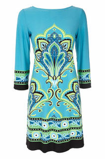 Turquoise Print Tunic Dress - Wallis - Dress - Women's Wear