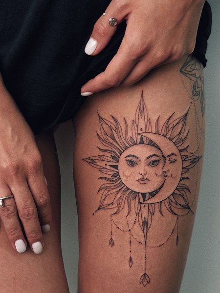 50 Examples of Moon Tattoos  Art and Design