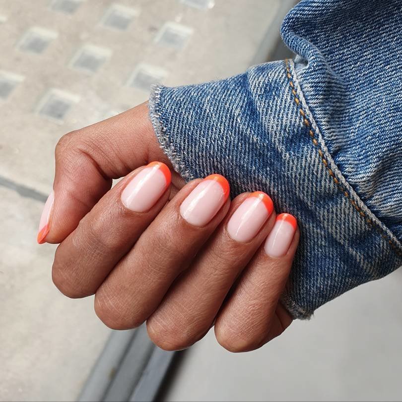Neon orange French tips to keep things fresh: January's GLAMOUR X TOWNHOUSE design